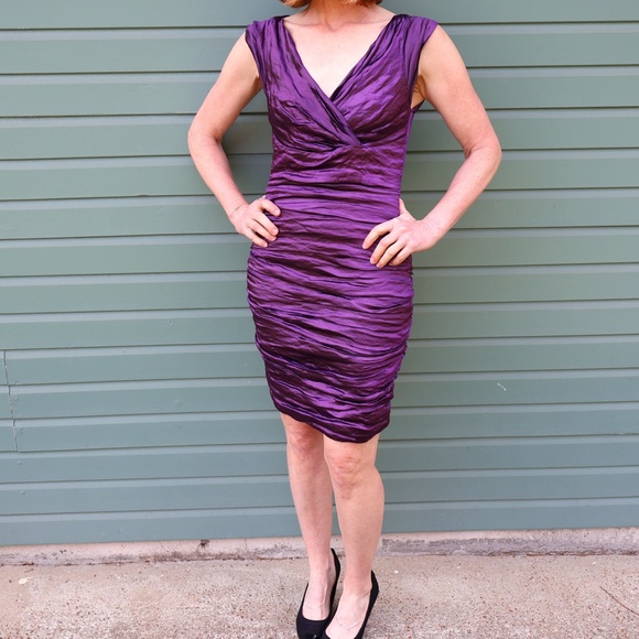 Nicole Miller purple cocktail dress, size 6 - Picture 1 of 4